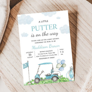 Golf A Little Putter Baby Shower Inbjudningar