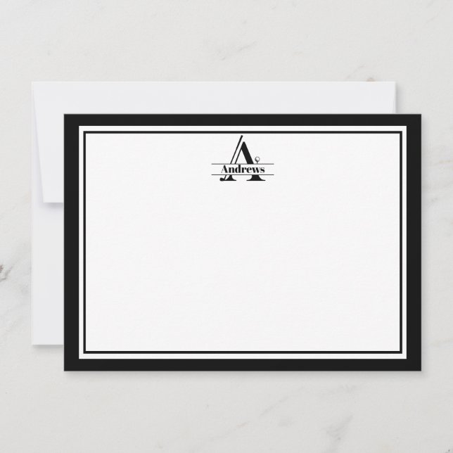 Golf Accent Custom Name Flat Note Card Anteckningskort (Framsida)