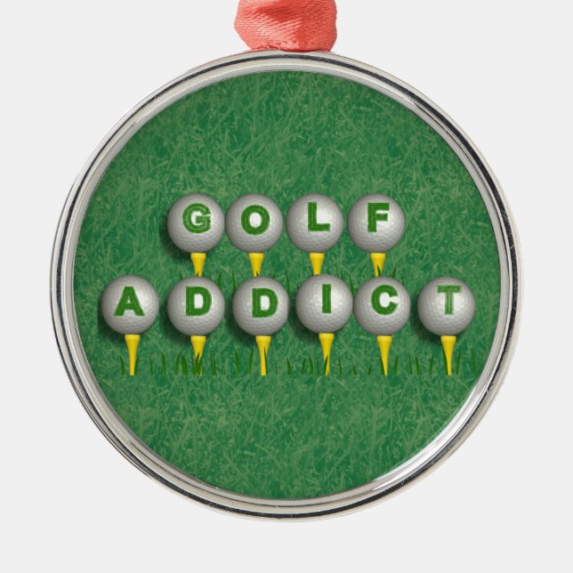 Golf Addict golfer round ornament pendant (Framsidan)