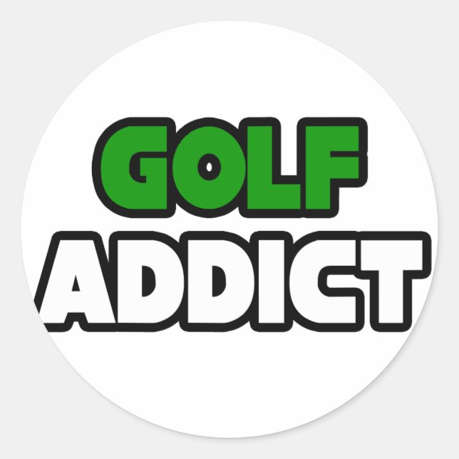 Golf Addict Runt Klistermärke (Framsida)