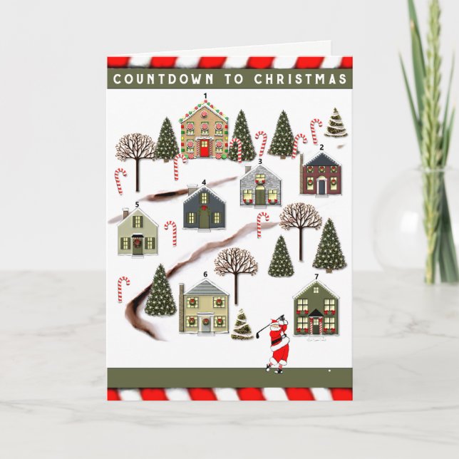 Golf adventskalender julkort helgkort (Framsida)