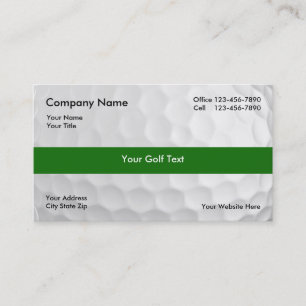 Golf Affärskort Logotyp Tillbaka Visitkort