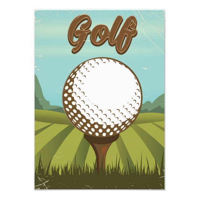 Golf affisch i vintage stil fototryck (Framsidan)