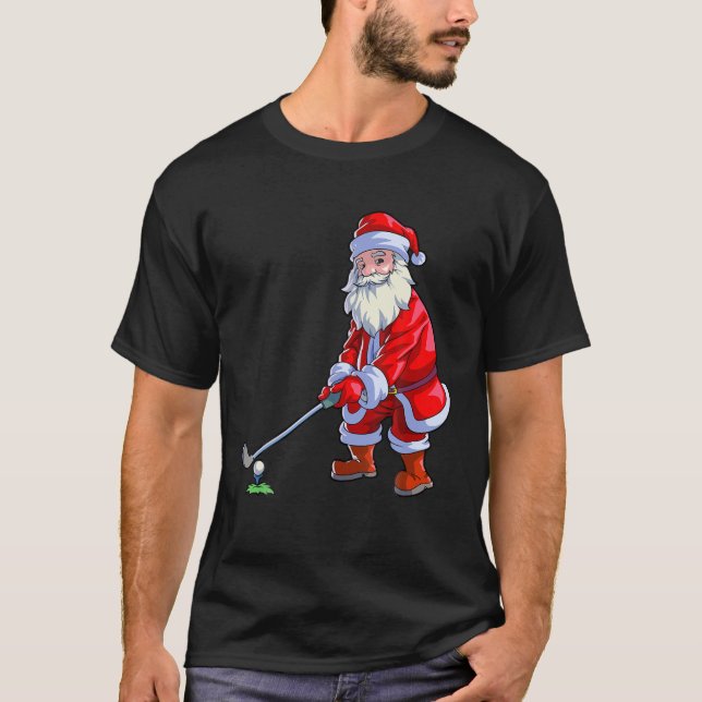 Golf Älskare jul Manar Golf Klubb Golfing Santa C T Shirt (Framsida)