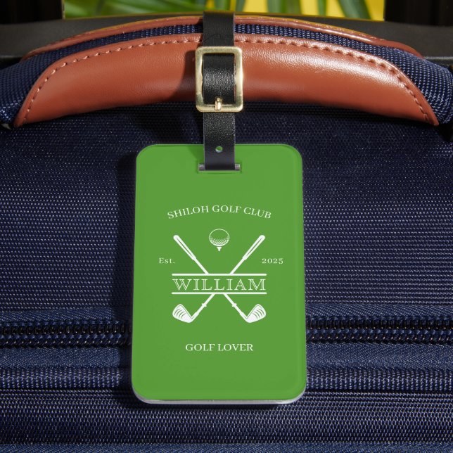 Golf Älskare Kor Klubb Grönt Bagagebricka (Framsida Insitu 2)