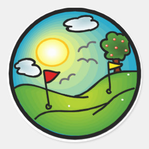 Golf Älskare Runt Klistermärke