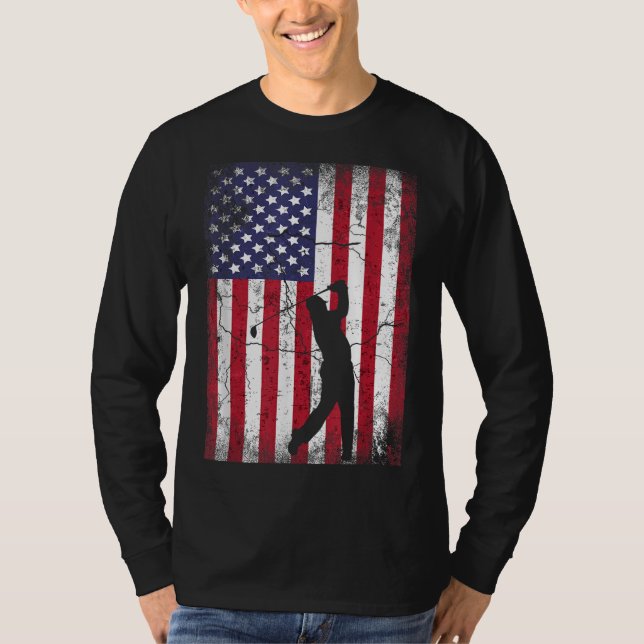 Golf American Flagga 4:e juli manar kvinnogåva T Shirt (Framsida)