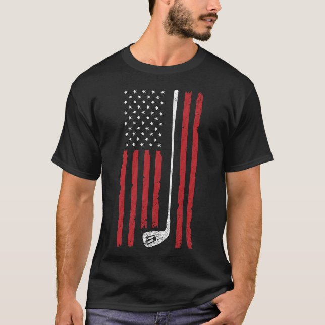 Golf American Flagga US Patriotic for Golfer Golfi T Shirt (Framsida)