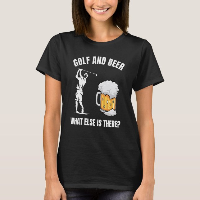Golf And Beer Golfing Player Golfer Coach Graphic T Shirt (Framsida)