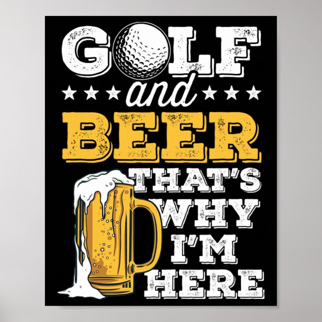 Golf And Beer Joke Dad Funny Father's Day Drinking Poster (Framsidan)