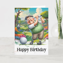 *~* Golf AP94 Senior Man Funny Humor Birthday Card Tack Kort