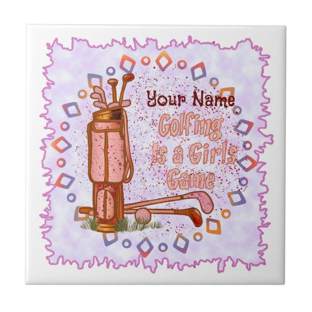 Golf är ett flickspel kakelplatta (Framsidan)