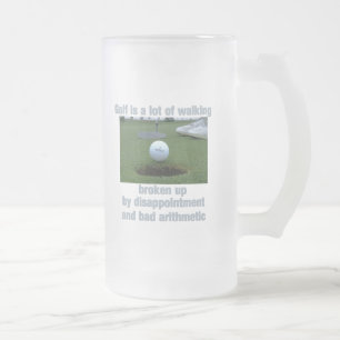 Golf är gå för radda frostat ölglas