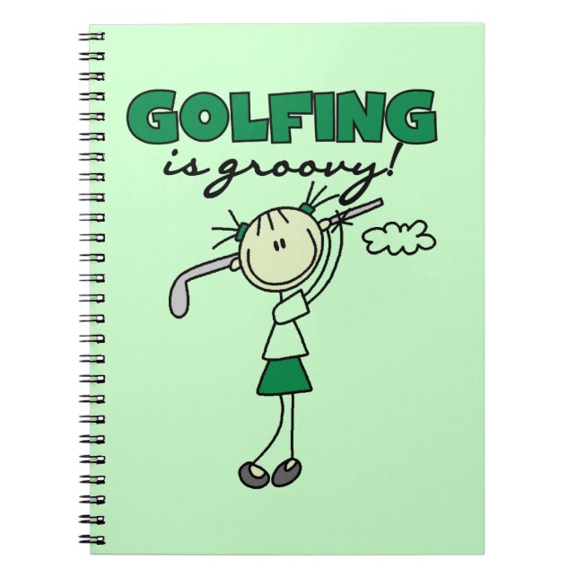 Golf är Groovy Anteckningsbok Med Spiral (Framsidan)