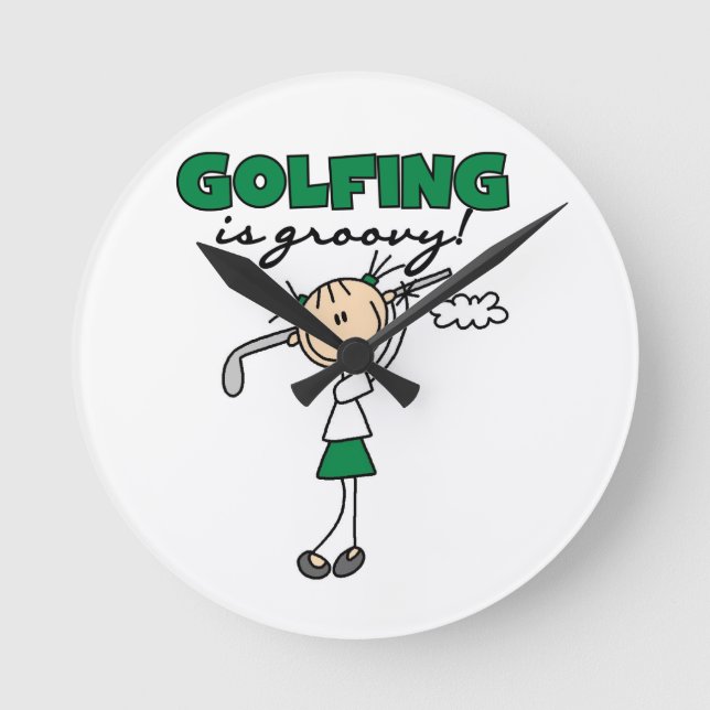 Golf är Groovy Rund Klocka (Framsida)