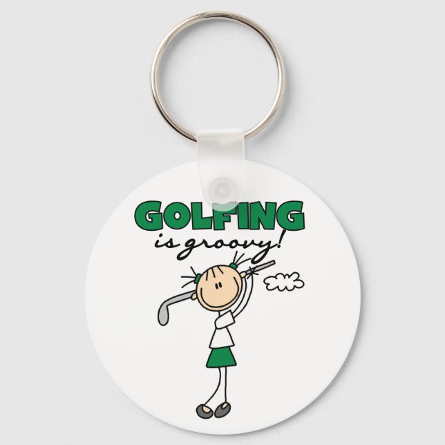 Golf är Groovy T-shirts och presenter Nyckelring (Framsida)