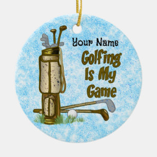 Golf är min spelgolf julgransprydnad keramik