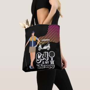 Golf är min terapi för Dam golfer Tote Bag Tygkasse
