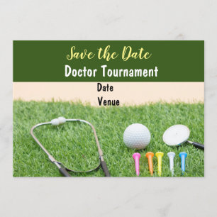 Golf är min terapi golf boll och stethoscope inbjudningar
