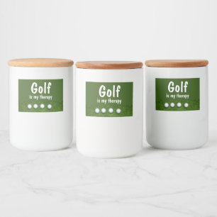 Golf är min terapi med golf bollar på grönt mat etiketter