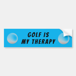 Golf är min terapiblått bildekal