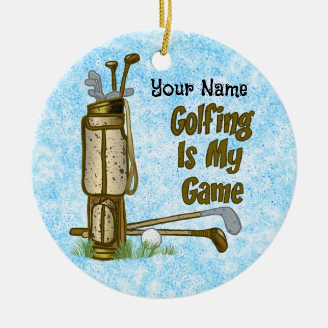 Golf är mitt spel golf julgransprydnad keramik (Framsidan)