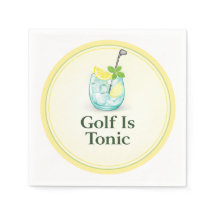 Golf är tonic - Citronmynta Glasdesign servetter