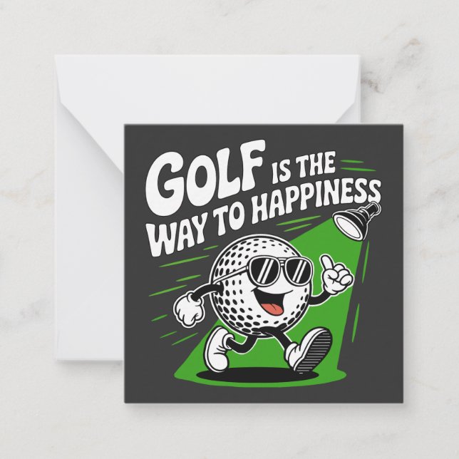 Golf är vägen till lycka anteckningskort (Framsida)