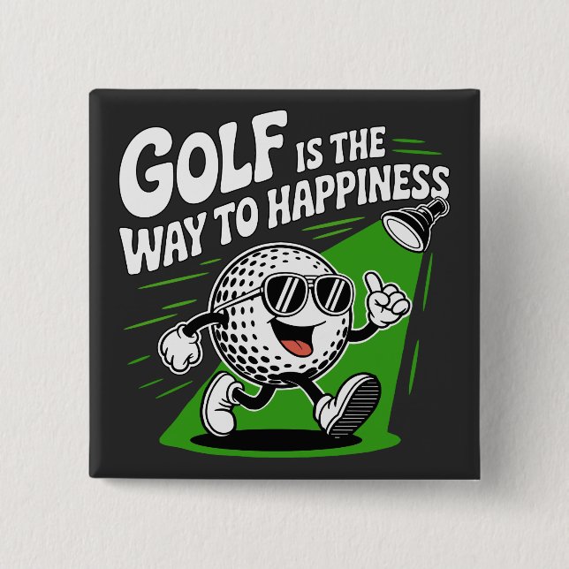 Golf är vägen till lycka knapp (Framsida)