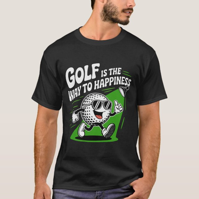Golf är vägen till lycka t shirt (Framsida)
