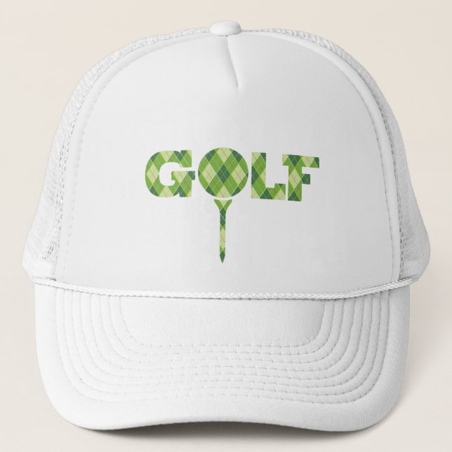 Golf Argyle mönster formaterad grafisk hatt Keps (Framsida)