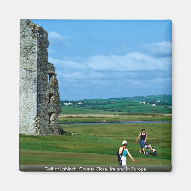 Golf at Lahinch, County Clare, Irland i Europa Magnet (Framsidan)