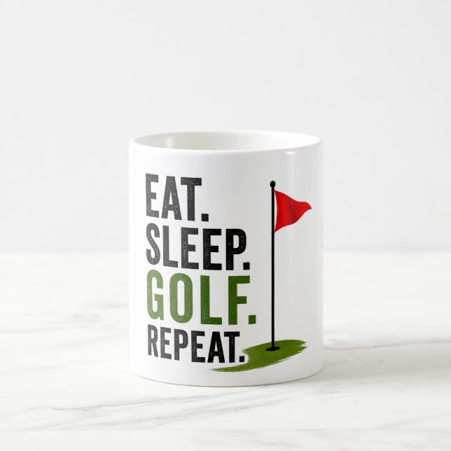 Golf Ät Sova Golf Upprepa Kaffemugg (Center)