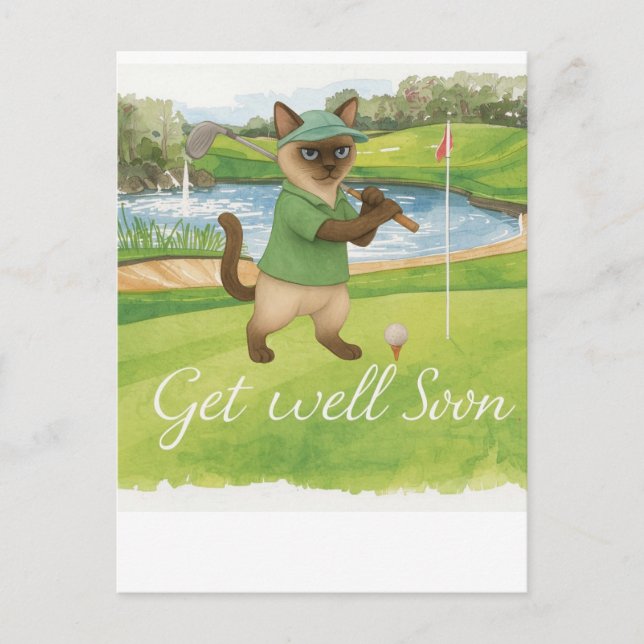 Golf Återhämtning snart med golfbana i bakgrunden  Vykort (Framsida)