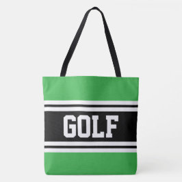 GOLF Athletic Grönt Black White Tävla Rand Tygkasse