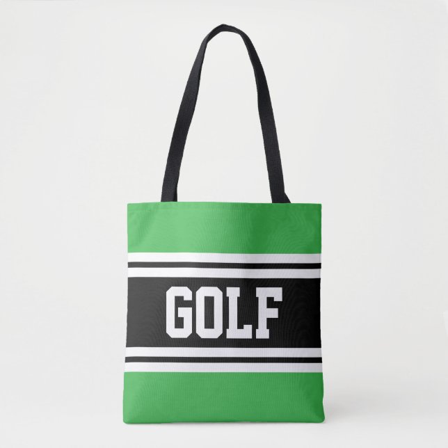 GOLF Athletic Grönt Black White Tävla Rand Tygkasse (Framsida)
