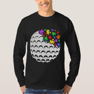 Golf Autism Puzzle Manar Women Kids Autism Awarene T Shirt