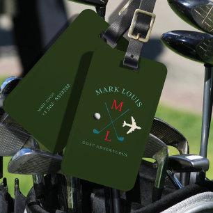 Golf Äventyr Golfer Travel Baggage Bagagebricka