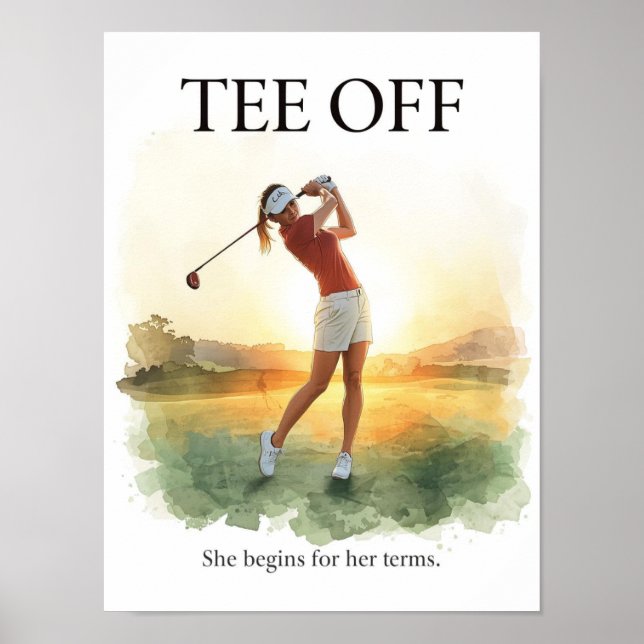 Golf avspark med kvinnlig golfspelare poster (Framsidan)