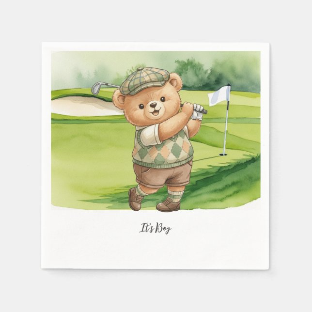 Golf Baby Pojke golfar på golfbana Pappersservett (Framsidan)