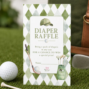 Golf Baby Shower Blöja Raffle Biljett Tilläggskort