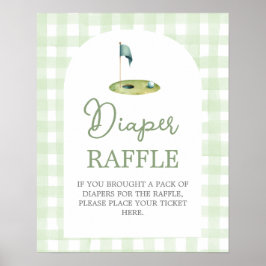Golf baby shower blöjraffle-skylt poster