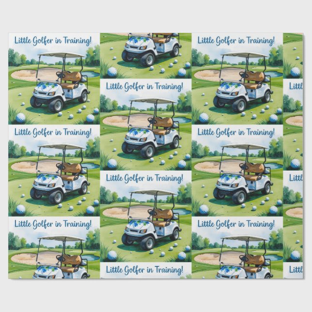 Golf Baby Shower boy Blue themed Wrapping Papper Presentpapper (Platt)
