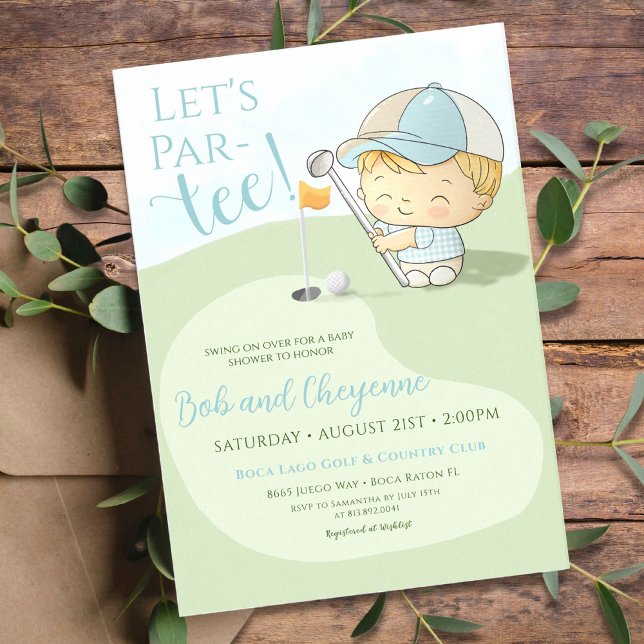 Golf Baby Shower Cute Boy Par-Tee Coed Party Inbjudningar (Skapare uppladdad)