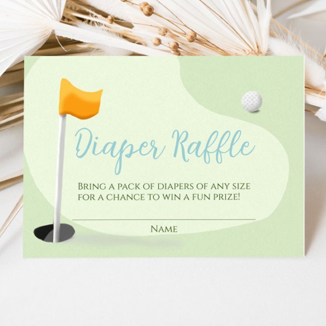 Golf Baby Shower Cute Boy Par-Tee Diaper Raffle Tilläggskort (Skapare uppladdad)