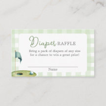 Golf Baby Shower Diaper Raffle Card