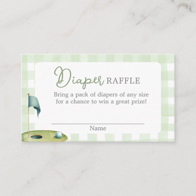 Golf Baby Shower Diaper Raffle Card Tilläggskort (Framsida)