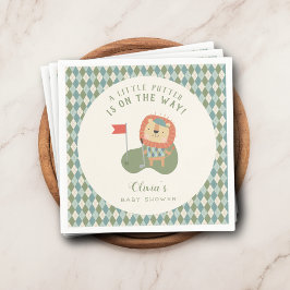 Golf Baby Shower En Liten Putter Snygg Argyle Pappersservett