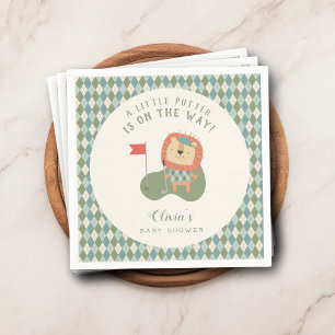 Golf Baby Shower En Liten Putter Snygg Argyle Pappersservett