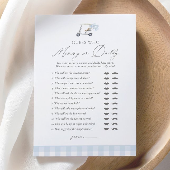 Golf Baby Shower Gissa Vem Mamma eller pappa Inbjudningar (Skapare uppladdad)